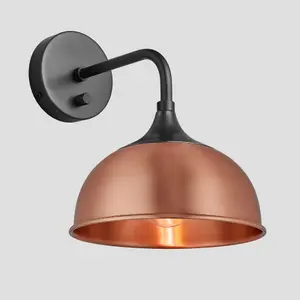 Industville Chelsea Dome Wall Light, 8 Inch, Copper, Pewter Holder