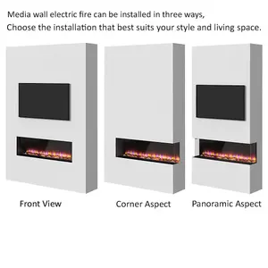 Rosedale 3D Media Wall Electric Fire - Medium