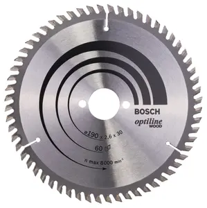 Bosch Professional Optiline Wood Circular Saw Blade - 190 x 30 x 2.6 mm, 60 Teeth