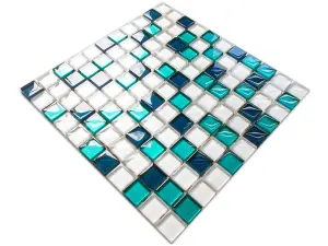 Glass mosaic on mesh for bathroom or kitchen 300mm x 300mm - Rio De Janeiro