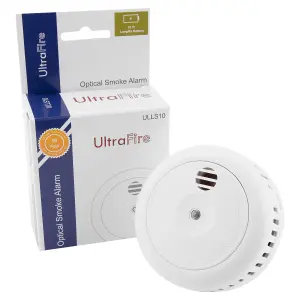 10 Year Longlife Battery Optical Smoke Alarm - UltraFire ULLS10