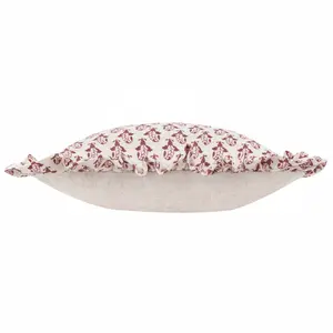 furn. Lulah Block Printed Ruffle Feather Filled Cushion, 45 x 45cm