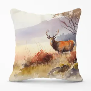 Stag Deer Water Colour Cushions 45cm x 45cm