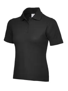 Uneek - Unisex Ultra Cotton Poloshirt - 100% Ring Spun Combed Cotton - Black - Size XS