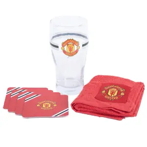 Manchester United FC Core Stripe Mini Bar Set Red/White (One Size)