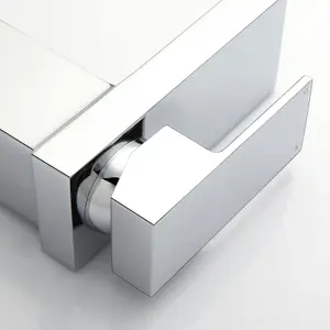 Nes Home Gemini Waterfall Bathroom Single Lever Chrome Basin Mono Mixer Square Tap