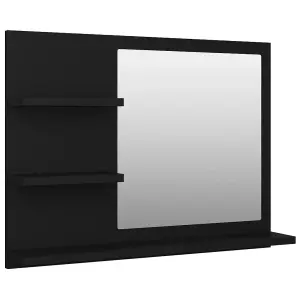 Berkfield Bathroom Mirror Black 60x10.5x45 cm Engineered Wood