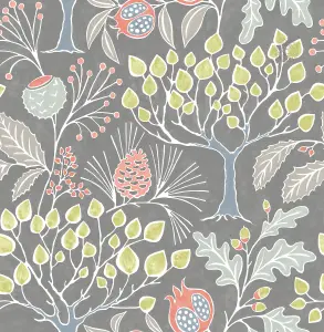 NuWallpaper NU3039 Groovy Garden Peel & Stick Wallpaper, Grey