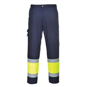 Portwest Hi-Vis Two Tone Combat Trouser Yellow/Navy - XXL / Tall