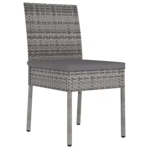 Berkfield Garden Dining Chairs 2 pcs Poly Rattan Grey