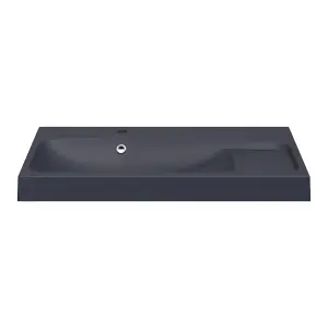 GoodHome Mila Black Rectangular Vanity Basin (W)80.4cm