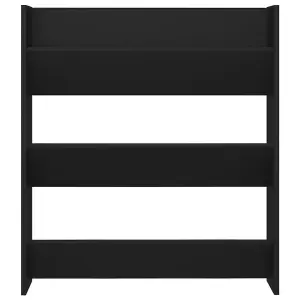 Wall Shoe Cabinet Black 80x18x90 cm Engineered Wood