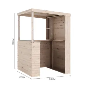 5 x 7ft Outdoor Wooden Garden Bar Room with Sloping Roof