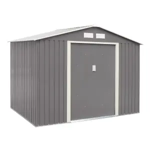 Rowlinson Trentvale 8x6 ft Apex Light grey Metal 2 door Shed