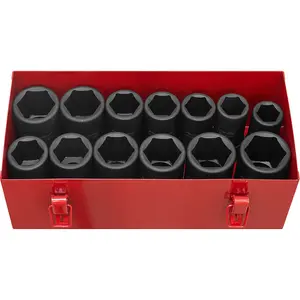 Premium 13 Piece Impact Socket Set - 3/4 Inch Drive Deep Sockets for High Torque Applications