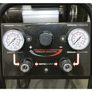 100 Litre Belt Drive Air Compressor - Front Control Panel - 3hp Electric Motor