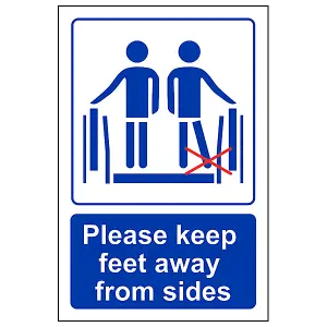 Please Keep Feet Away From Sides Sign - Adhesive Vinyl 100x150mm (x3)