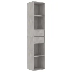 Berkfield Book Cabinet Concrete Grey 36x30x171 cm Engineered Wood