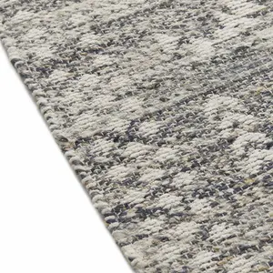 Melrose Blended Serenity Frilled End Charcoal Medium Area Rug 120/170cm