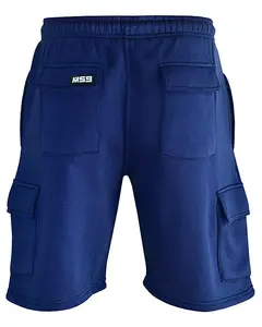 MS9 Mens Cargo Painter Decoration Jogging Fleece Work Shorts Tracksuit Cargo Shorts H15, Navy - L