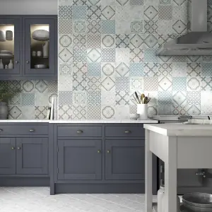 Johnson Tiles Grey Matt Concrete effect Porcelain Wall & floor Tile Sample