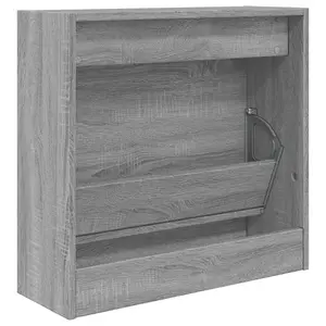 Berkfield Shoe Cabinet Grey Sonoma 60x21x57 cm Engineered Wood