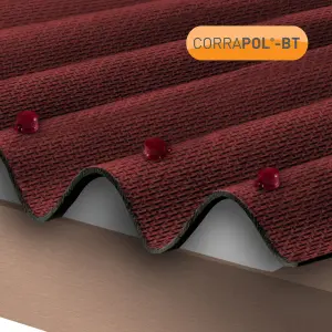 Corrapol Red Bitumen Corrugated Roofing sheet (L)2m (W)930mm (T)2mm