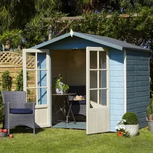 Shire Lumley 7x5 ft with Double door Apex Wooden Summer house (H)2110mm x (W)2050mm - Assembly service included