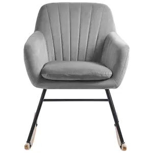 Rocking Chair LIARUM Velvet Grey