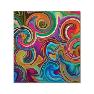 Colourful Wave Pattern Premium Glass Kitchen Splashback W900mm x H650mm