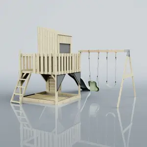 PolarPlay Kids Climbing Tower & Playhouse with Swing and Slide - Swing Olavo Mist