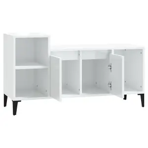 Berkfield TV Cabinet High Gloss White 100x35x55 cm Engineered Wood