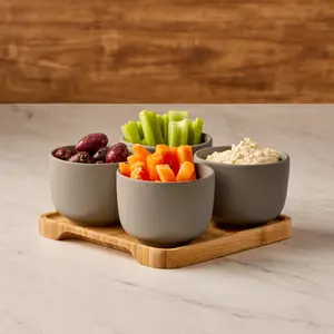 Share Round Bowls (Set of 4) Grey