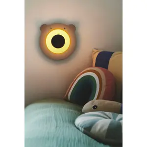 Nordlux Bruna Bear Indoor Kids Wall Light in Brown (Height) 25cm