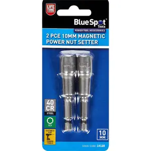 Bluespot 10mm Torque Magnetic Power Nut Bolts Hex Head Setter 1/4" 2pc