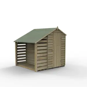 Forest Garden Overlap 6x4 ft Apex Wooden Pressure treated Shed with floor & 1 window