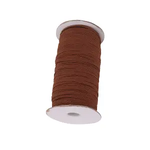 5mm Wide Flat Elastic Band, Adjustable Strech Elastic Cord Flat Tape, Brown - 25 metres