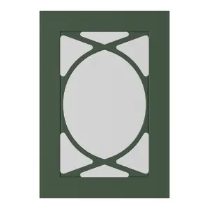 GoodHome Artemisia Matt dark green Shaker Glazed Cabinet door (W)500mm (H)715mm (T)18mm