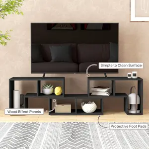 HOMCOM TV Unit for TVs up to 75 Inches, Free Combination TV Stand, Black