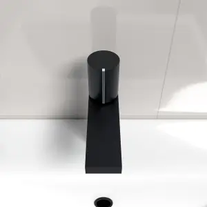 Nes Home Arte Handleless Futuristic Matt Black Basin Mixer Tap Deck Mounted Brass Core