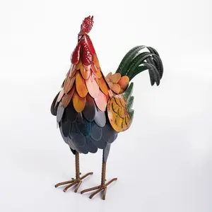 Metal Garden Rooster Statue