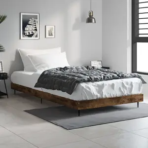 Berkfield Bed Frame Smoked Oak 90x200 cm Engineered Wood