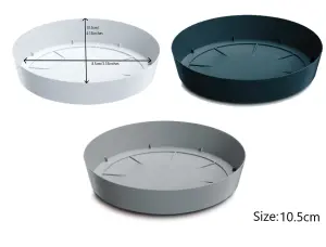 Round Plastic Water Plant Pot Saucer Trays Anthracite 10.5cm