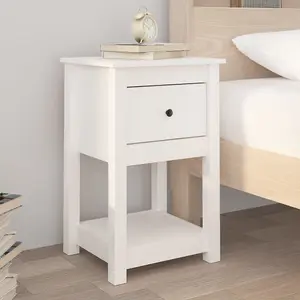 Berkfield Bedside Cabinets 2 pcs White 40x35x61.5 cm Solid Wood Pine