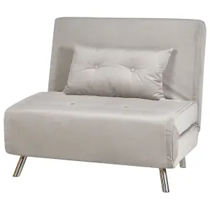 Sofa Bed FARRIS Light Grey Velvet