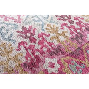 GoodHome Dorsey Pink Medium Rug, (L)170cm x (W)120cm