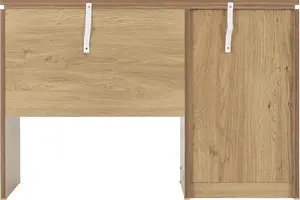 Charles Computer Desk in Oak Effect Veneer with Walnut Trim