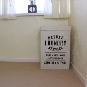 Fabric Laundry Bag with Handles Cream