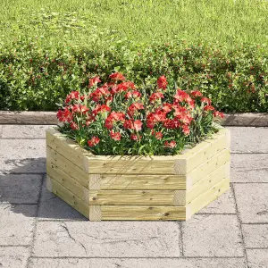 OutdoorGardens Stackable Wooden Hex Planter - 800mm