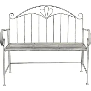 Garden Bench Seat Patio Furniture - Foldable Design - Shabby Chic Handmade - Cement Grey(Trentino)